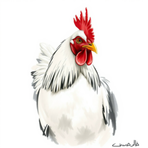 A White Chicken roaming around