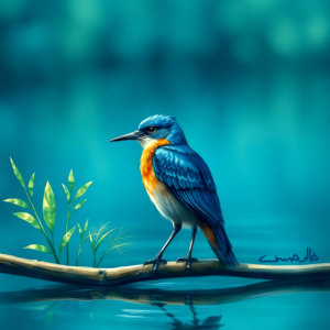 Blue Bird at the Lake