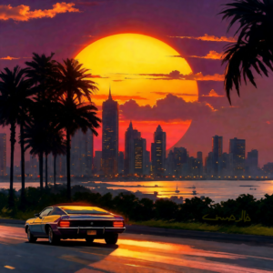 Sunset at the Road